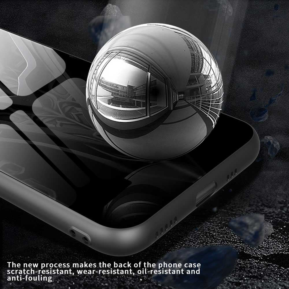 For iPhone 17 Pro Max Case Anti Drop PC TPU Tempered Glass Pattern Printing Phone Back Cover - B0181