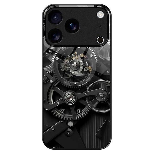 For iPhone 17 Pro Max Case Anti Drop PC TPU Tempered Glass Pattern Printing Phone Back Cover - B0183