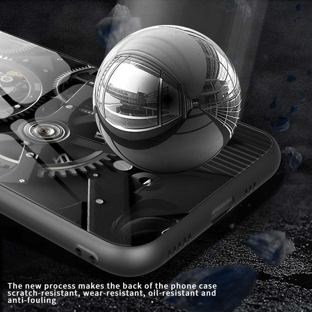 For iPhone 17 Pro Max Case Anti Drop PC TPU Tempered Glass Pattern Printing Phone Back Cover - B0183