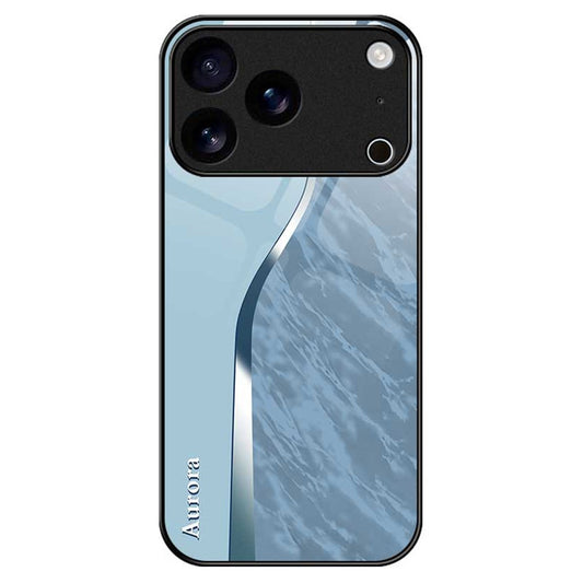 For iPhone 17 Pro Max Case Anti Drop PC TPU Tempered Glass Pattern Printing Phone Back Cover - B0186