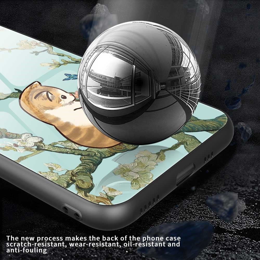 For iPhone 17 Pro Max Case Anti Drop PC TPU Tempered Glass Pattern Printing Phone Back Cover - B0187