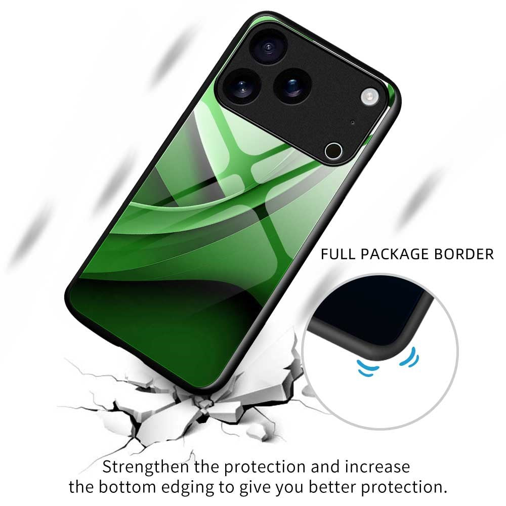 For iPhone 17 Pro Max Case Anti Drop PC TPU Tempered Glass Pattern Printing Phone Back Cover - B0192