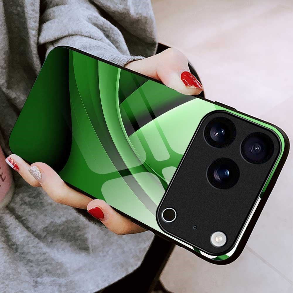 For iPhone 17 Pro Max Case Anti Drop PC TPU Tempered Glass Pattern Printing Phone Back Cover - B0192