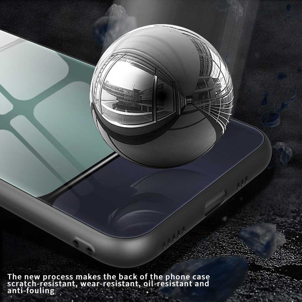 For iPhone 17 Pro Max Case Anti Drop TPU PC Tempered Glass Pattern Printing Phone Back Cover - B0194