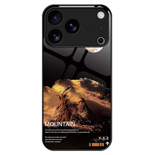 For iPhone 17 Pro Max Case Anti Drop TPU PC Tempered Glass Pattern Printing Phone Back Cover - B0195