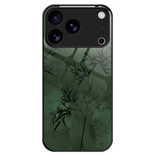For iPhone 17 Pro Max Case Anti Drop TPU PC Tempered Glass Pattern Printing Phone Back Cover - B0201