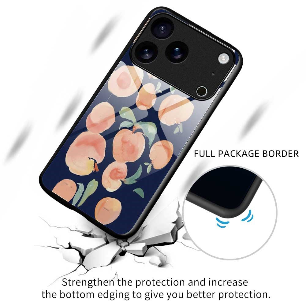 For iPhone 17 Pro Max Case Anti Drop TPU PC Tempered Glass Pattern Printing Phone Back Cover - B0203