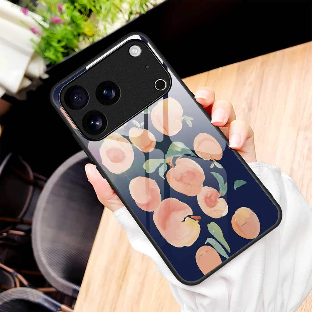 For iPhone 17 Pro Max Case Anti Drop TPU PC Tempered Glass Pattern Printing Phone Back Cover - B0203