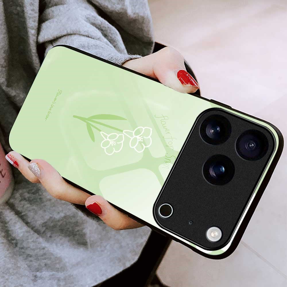 For iPhone 17 Pro Max Case Anti Drop TPU PC Tempered Glass Pattern Printing Phone Back Cover - B0204