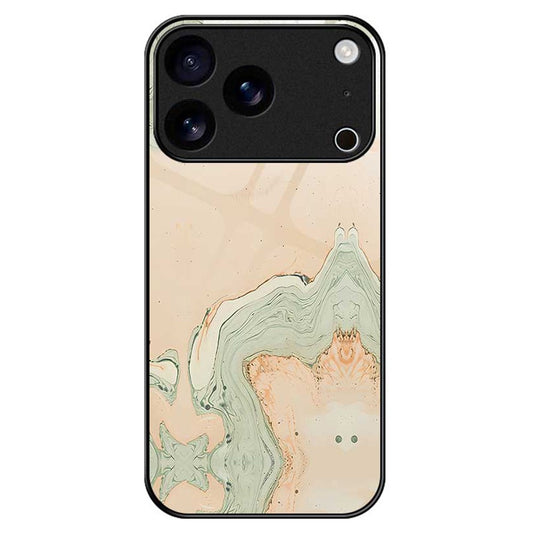 For iPhone 17 Pro Max Case Anti Drop TPU PC Tempered Glass Pattern Printing Phone Back Cover - B0205