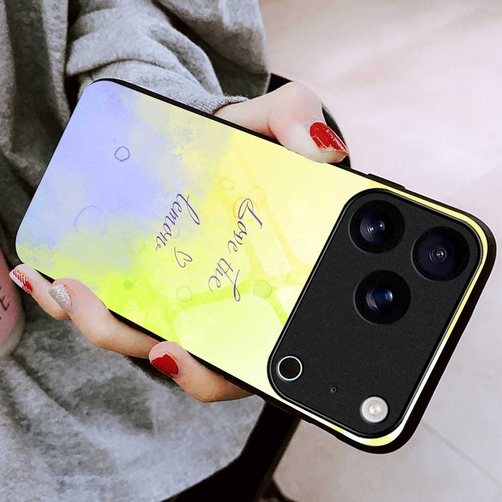 For iPhone 17 Pro Max Case Anti Drop TPU PC Tempered Glass Pattern Printing Phone Back Cover - B0206