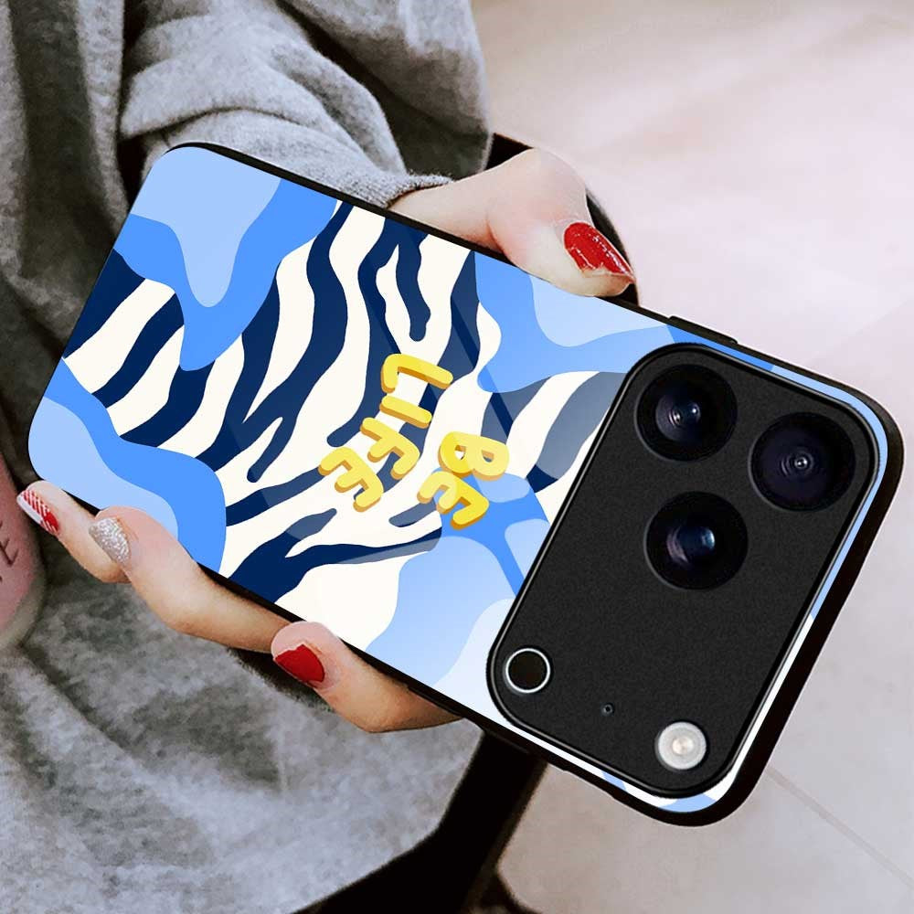 For iPhone 17 Pro Max Case Anti Drop TPU PC Tempered Glass Pattern Printing Phone Back Cover - B0210