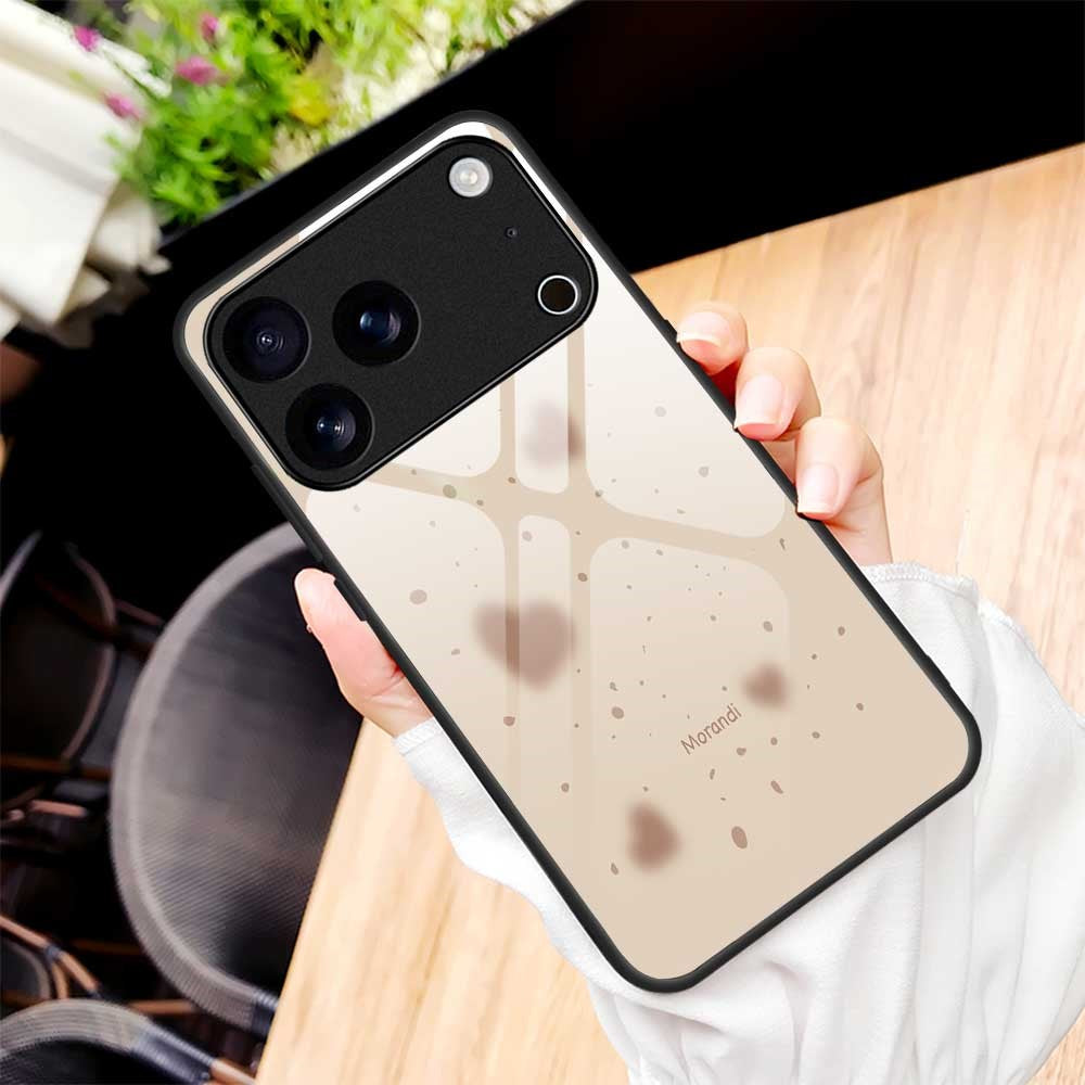 For iPhone 17 Pro Max Case Anti Drop TPU PC Tempered Glass Pattern Printing Phone Back Cover - B0213