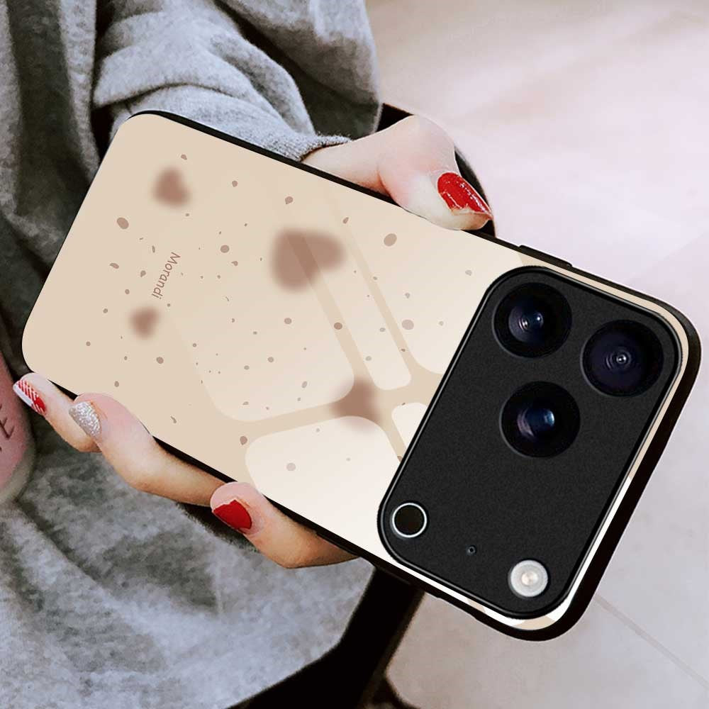 For iPhone 17 Pro Max Case Anti Drop TPU PC Tempered Glass Pattern Printing Phone Back Cover - B0213