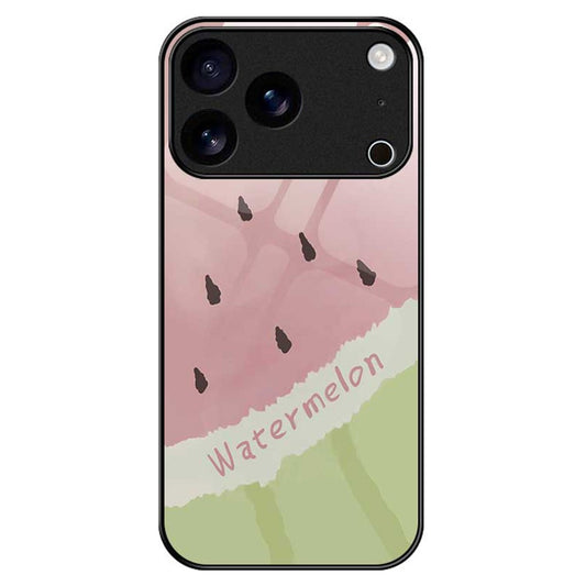 For iPhone 17 Pro Max Case Anti Drop TPU PC Tempered Glass Pattern Printing Phone Back Cover - B0214