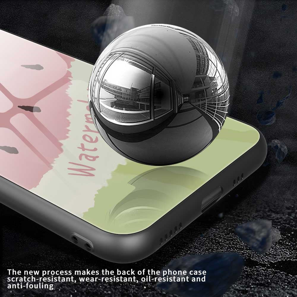 For iPhone 17 Pro Max Case Anti Drop TPU PC Tempered Glass Pattern Printing Phone Back Cover - B0214