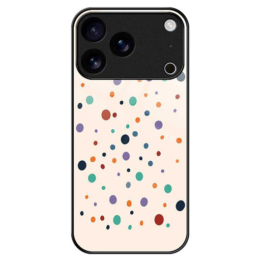 For iPhone 17 Pro Max Case TPU PC Tempered Glass Pattern Printing Anti Drop Phone Back Cover - B0235