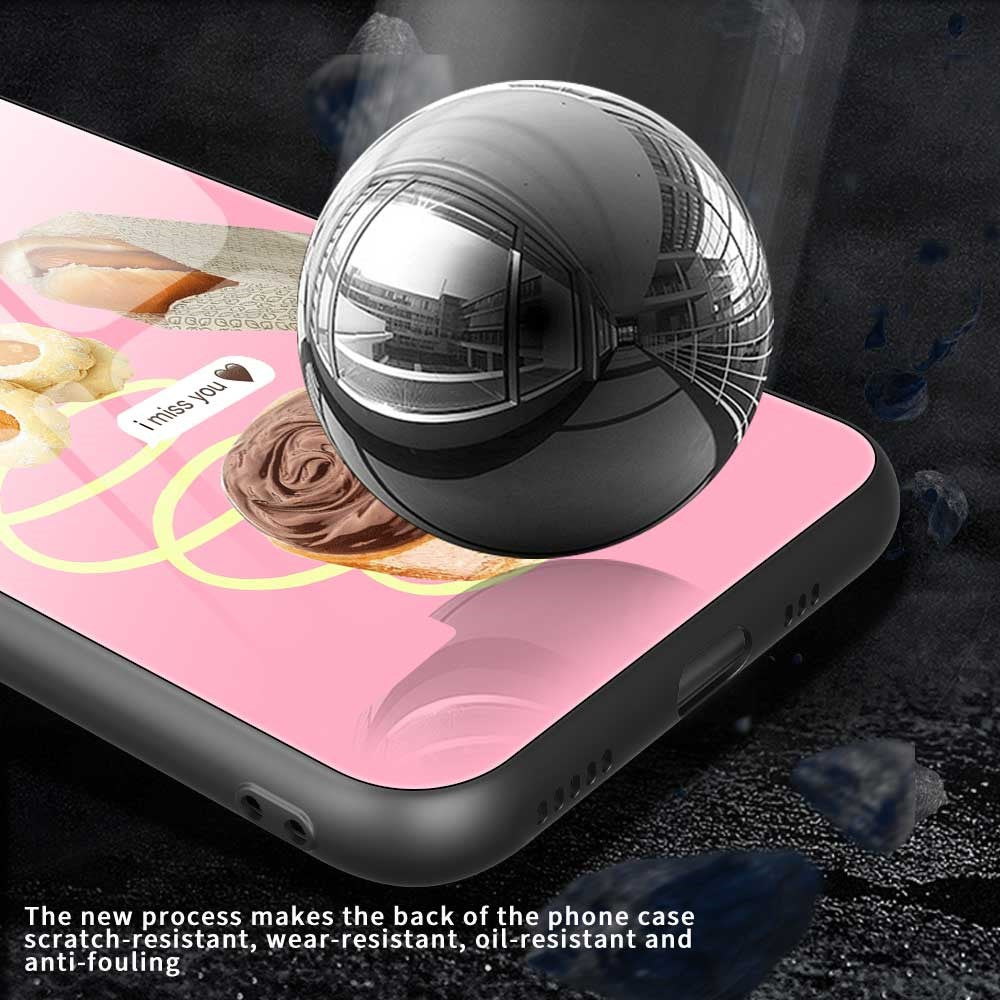 For iPhone 17 Pro Max Case TPU PC Tempered Glass Pattern Printing Anti Drop Phone Back Cover - B0242