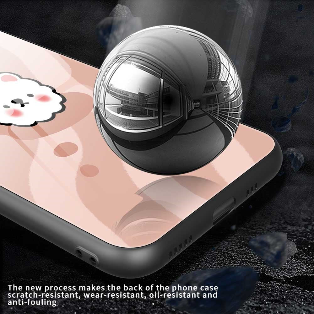 For iPhone 17 Pro Max Case PC TPU Tempered Glass Pattern Printing Anti Drop Phone Back Cover - B0244