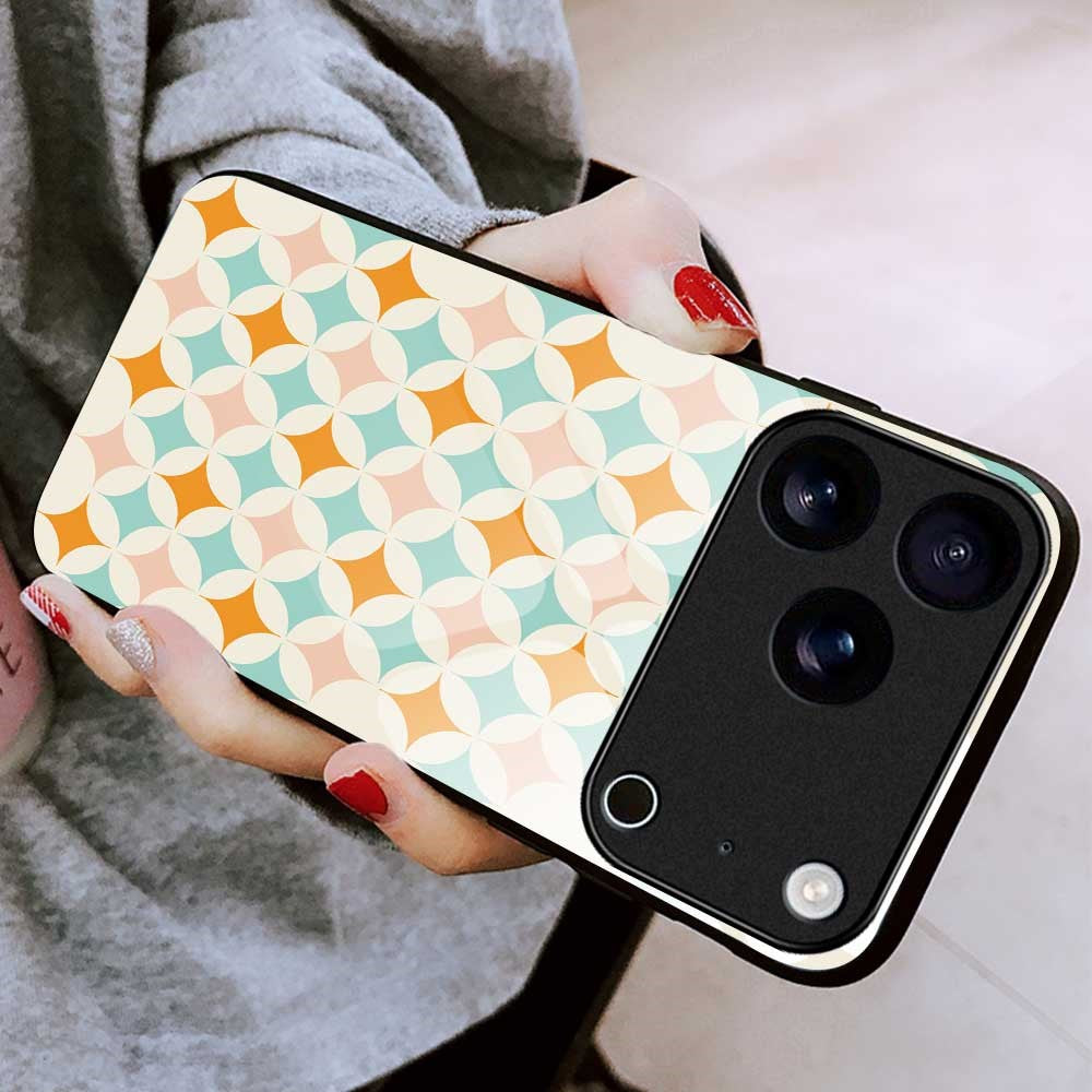 For iPhone 17 Pro Max Case PC TPU Tempered Glass Pattern Printing Anti Drop Phone Back Cover - B0245