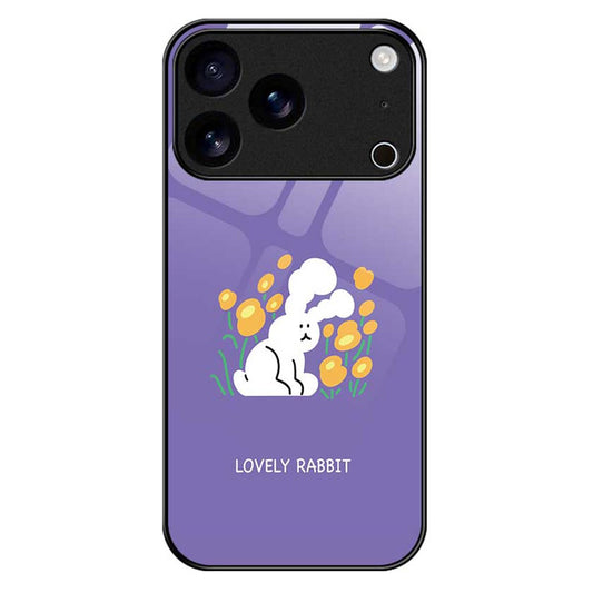 For iPhone 17 Pro Max Case PC TPU Tempered Glass Pattern Printing Anti Drop Phone Back Cover - B0247