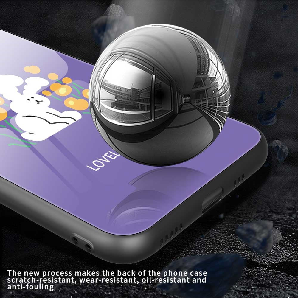 For iPhone 17 Pro Max Case PC TPU Tempered Glass Pattern Printing Anti Drop Phone Back Cover - B0247