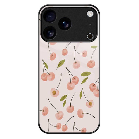 For iPhone 17 Pro Max Case PC TPU Tempered Glass Pattern Printing Anti Drop Phone Back Cover - B0252