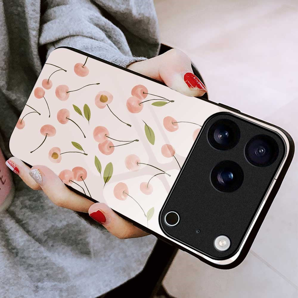 For iPhone 17 Pro Max Case PC TPU Tempered Glass Pattern Printing Anti Drop Phone Back Cover - B0252