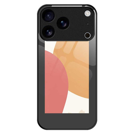 For iPhone 17 Pro Max Case PC TPU Tempered Glass Pattern Printing Anti Drop Phone Back Cover - B0265