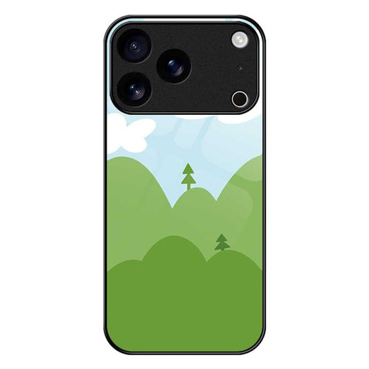 For iPhone 17 Pro Max Case PC TPU Tempered Glass Pattern Printing Slim Phone Back Cover - B0270