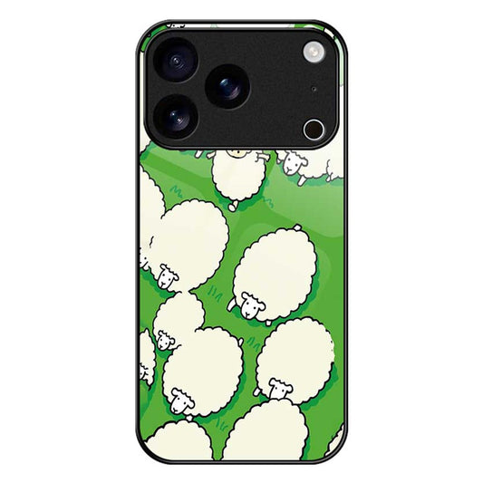 For iPhone 17 Pro Max Case PC TPU Tempered Glass Pattern Printing Slim Phone Back Cover - B0272