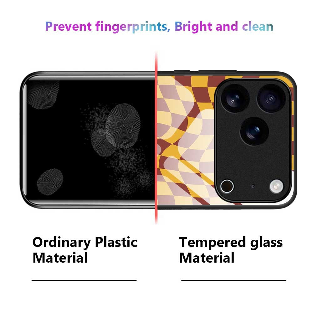For iPhone 17 Pro Max Case PC TPU Tempered Glass Pattern Printing Slim Phone Back Cover - B0274