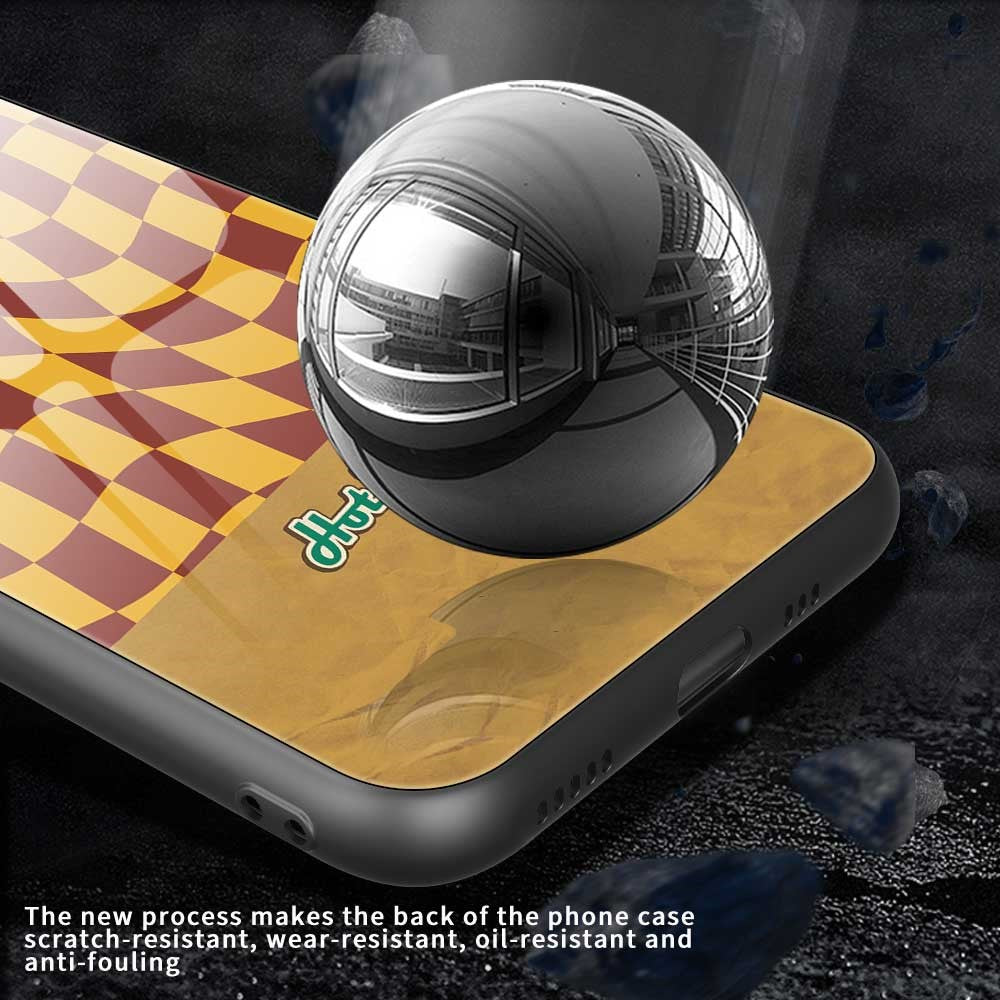 For iPhone 17 Pro Max Case PC TPU Tempered Glass Pattern Printing Slim Phone Back Cover - B0274