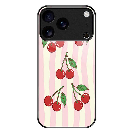 For iPhone 17 Pro Max Case PC TPU Tempered Glass Pattern Printing Slim Phone Back Cover - B0282