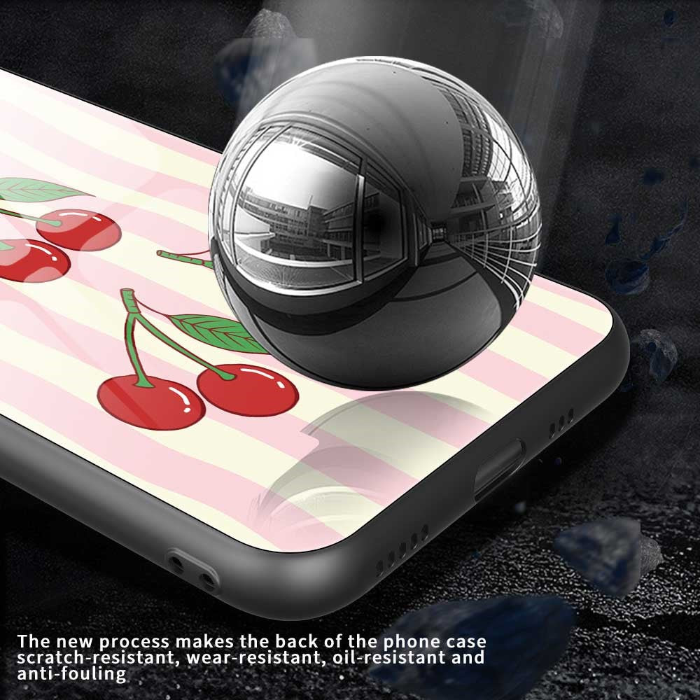 For iPhone 17 Pro Max Case PC TPU Tempered Glass Pattern Printing Slim Phone Back Cover - B0282