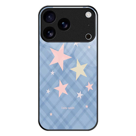 For iPhone 17 Pro Max Case PC TPU Tempered Glass Pattern Printing Slim Phone Back Cover - B0283