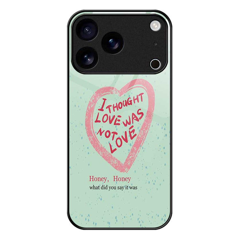 For iPhone 17 Pro Max Case PC TPU Tempered Glass Pattern Printing Slim Phone Back Cover - B0292