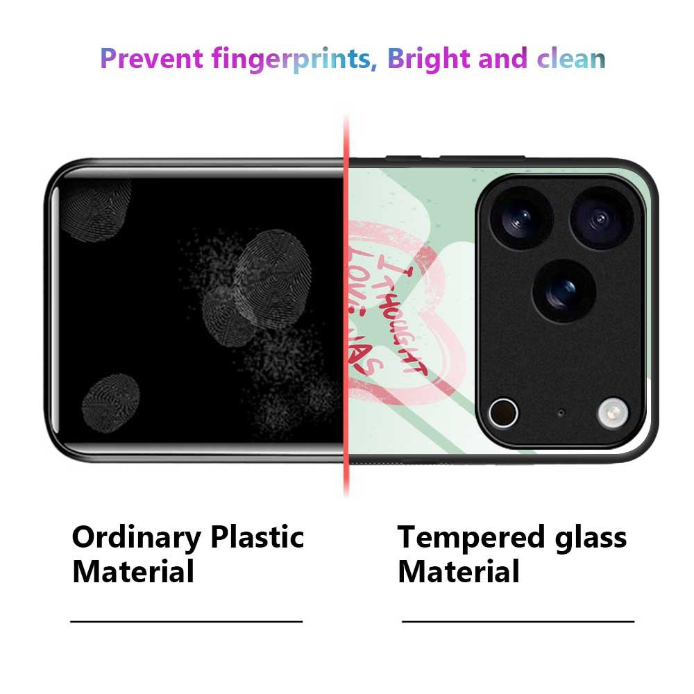 For iPhone 17 Pro Max Case PC TPU Tempered Glass Pattern Printing Slim Phone Back Cover - B0292