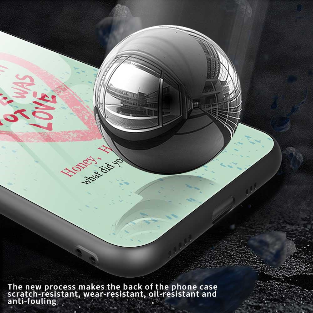 For iPhone 17 Pro Max Case PC TPU Tempered Glass Pattern Printing Slim Phone Back Cover - B0292