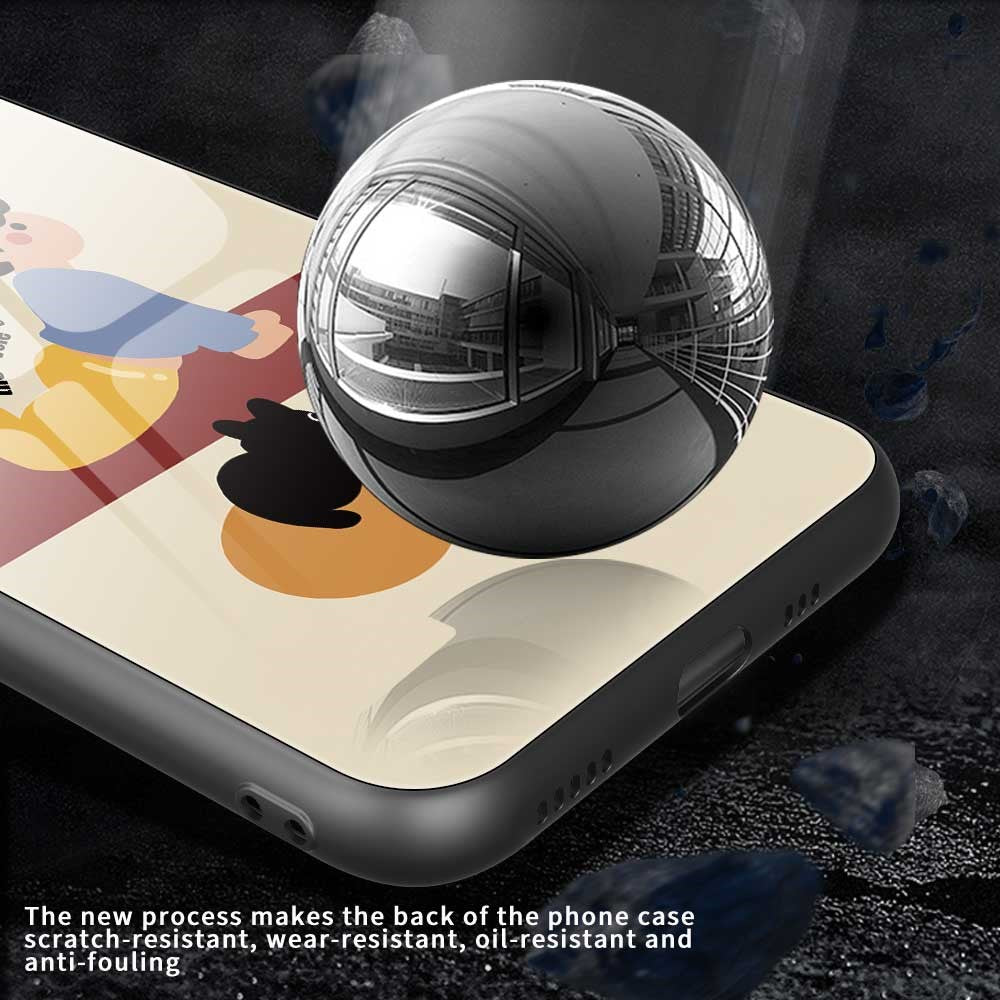 For iPhone 17 Pro Max Case TPU PC Tempered Glass Pattern Printing Slim Phone Back Cover - B0293