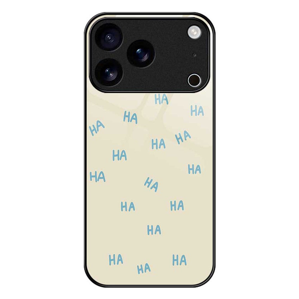 For iPhone 17 Pro Max Case TPU PC Tempered Glass Pattern Printing Slim Phone Back Cover - B0295