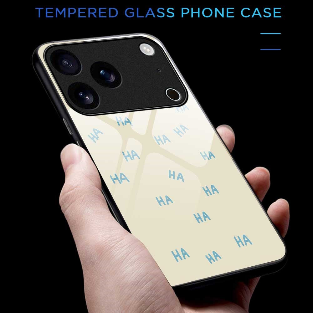 For iPhone 17 Pro Max Case TPU PC Tempered Glass Pattern Printing Slim Phone Back Cover - B0295