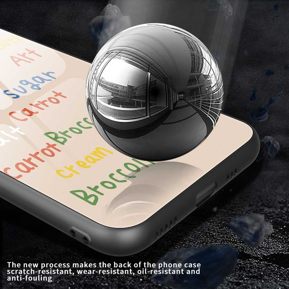 For iPhone 17 Pro Max Case TPU PC Tempered Glass Pattern Printing Slim Phone Back Cover - B0296