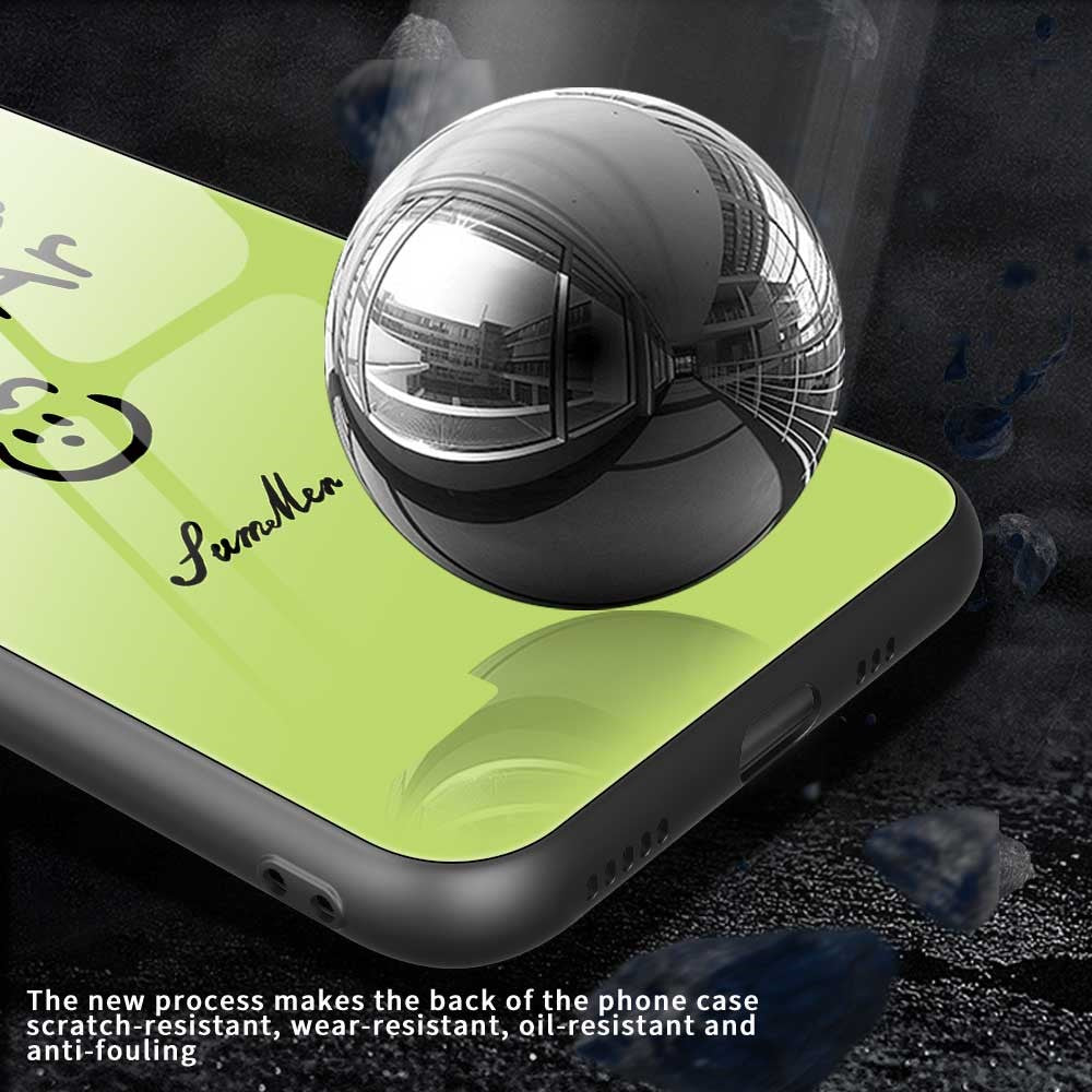 For iPhone 17 Pro Max Case TPU PC Tempered Glass Pattern Printing Slim Phone Back Cover - B0297