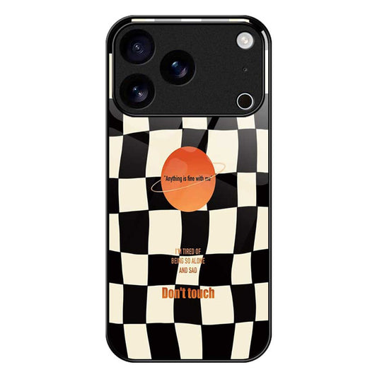 For iPhone 17 Pro Max Case TPU PC Tempered Glass Pattern Printing Slim Phone Back Cover - B0301