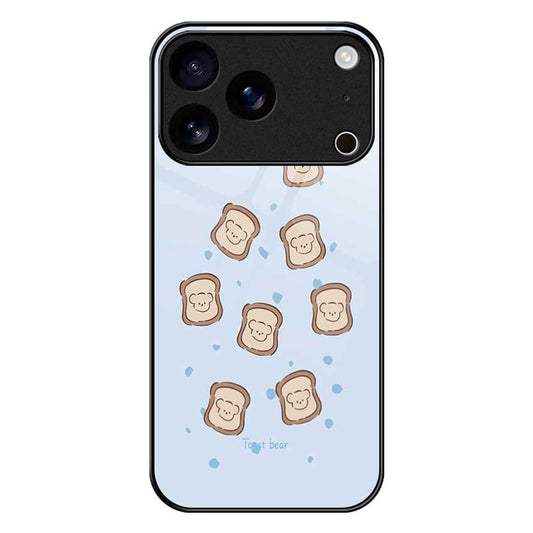 For iPhone 17 Pro Max Case TPU PC Tempered Glass Pattern Printing Slim Phone Back Cover - B0308