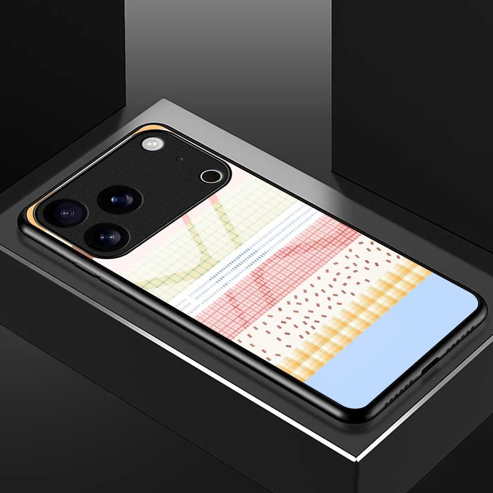 For iPhone 17 Pro Max Case TPU PC Tempered Glass Pattern Printing Slim Phone Back Cover - B0310