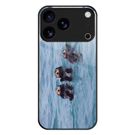 For iPhone 17 Pro Max Case TPU PC Tempered Glass Pattern Printing Slim Phone Back Cover - B0311