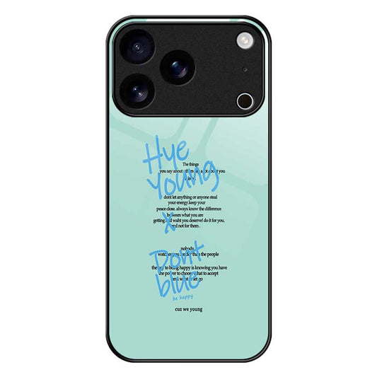 For iPhone 17 Pro Max Case TPU PC Tempered Glass Pattern Printing Slim Phone Back Cover - B0313