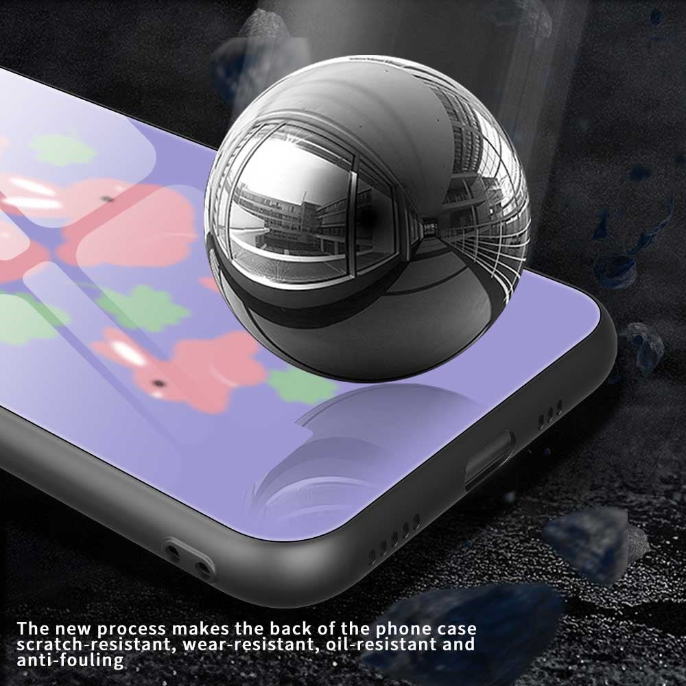 For iPhone 17 Pro Max Case TPU PC Tempered Glass Pattern Printing Slim Phone Back Cover - B0316